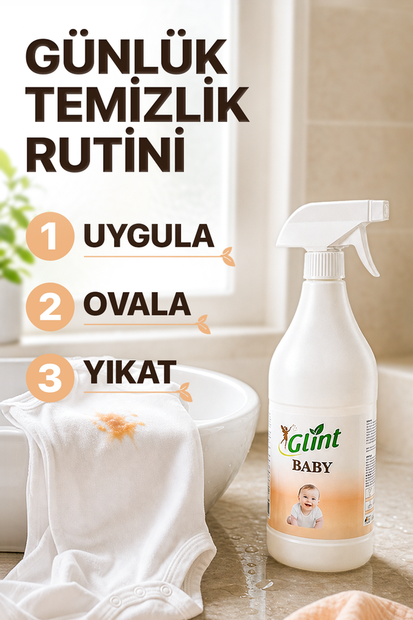Glint Baby 1 Litre Bitkisel İçerikli Bebek Kıyafetleri İçin Leke Çıkarıcı – görsel 4
