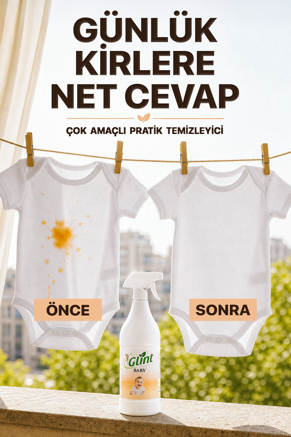 Glint Baby 1 Litre Bitkisel İçerikli Bebek Kıyafetleri İçin Leke Çıkarıcı – görsel 5
