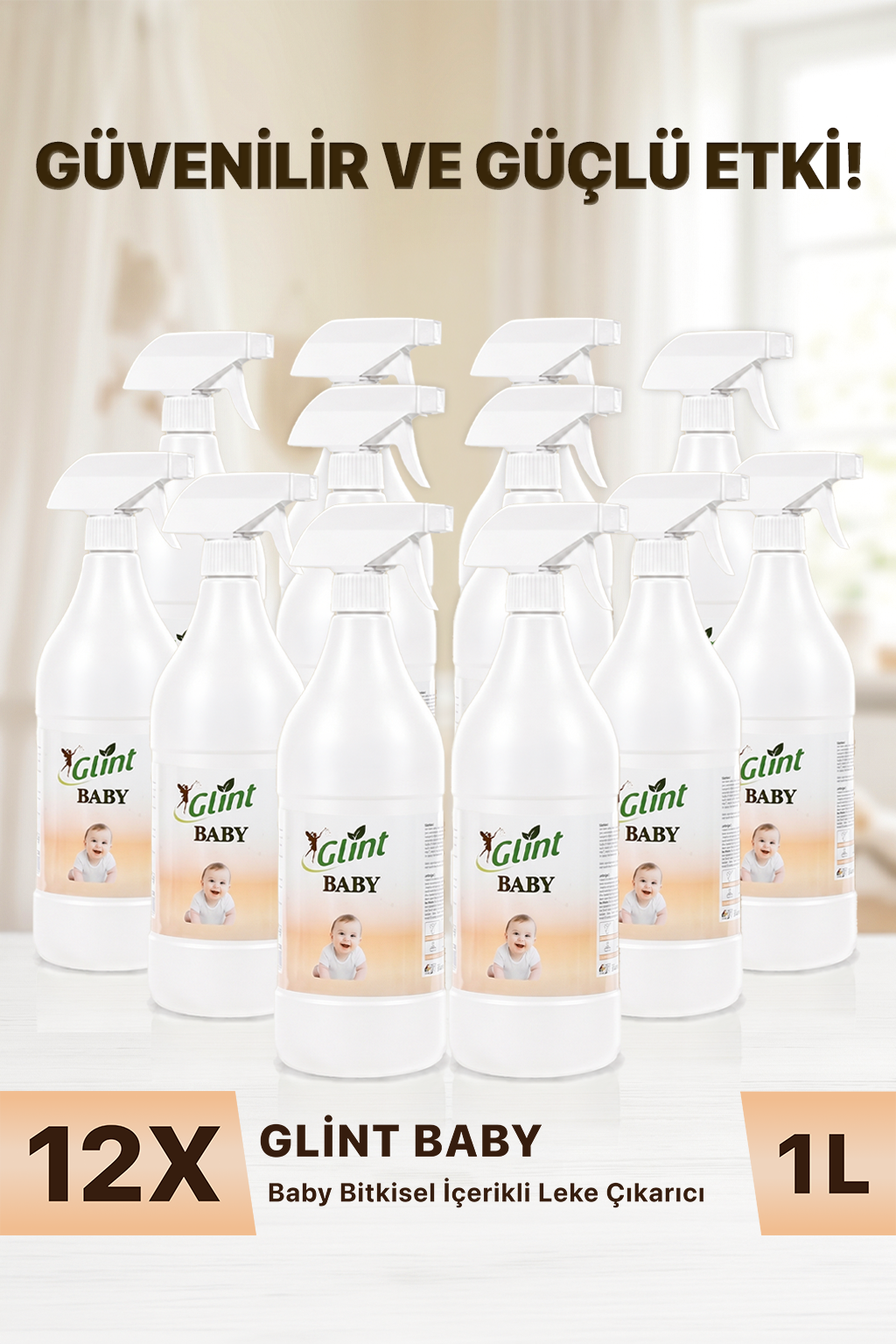 Glint Baby 12x1 L Bitkisel İçerikli Bebek Çamaşır Leke Çıkarıcı