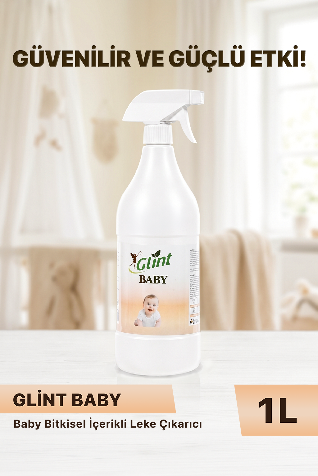 Glint Baby 1 Litre Bitkisel İçerikli Bebek Kıyafetleri İçin Leke Çıkarıcı