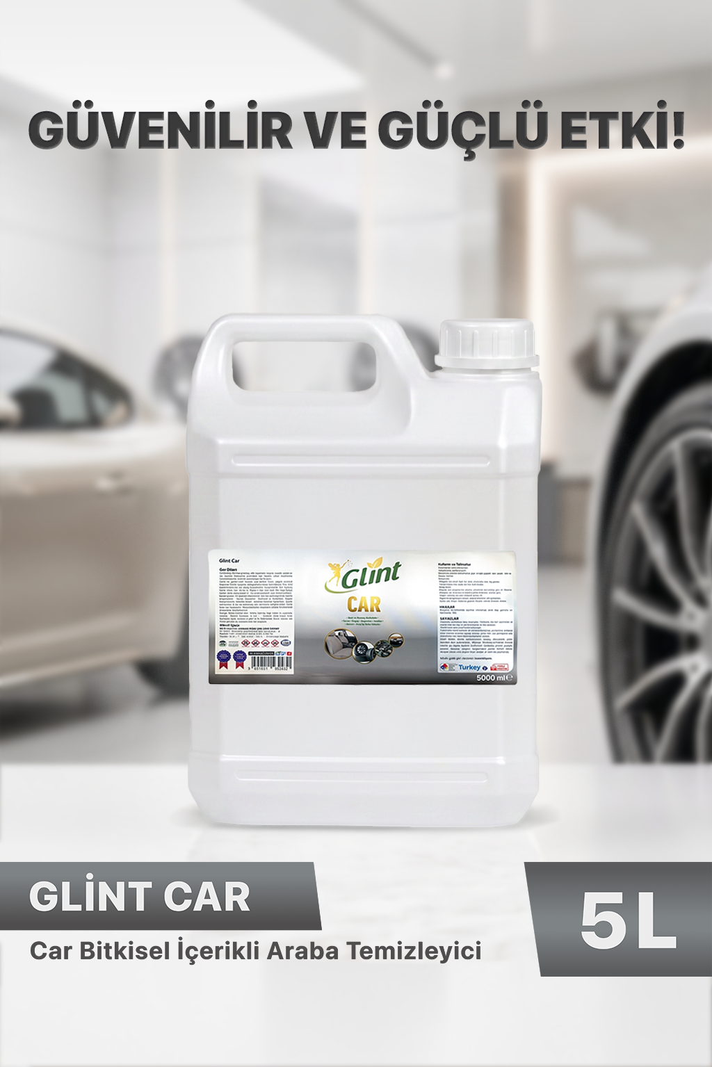 Glint Car 5 Litre Bitkisel İçerikli Araç İç Dış Temizleyici Büyük Boy