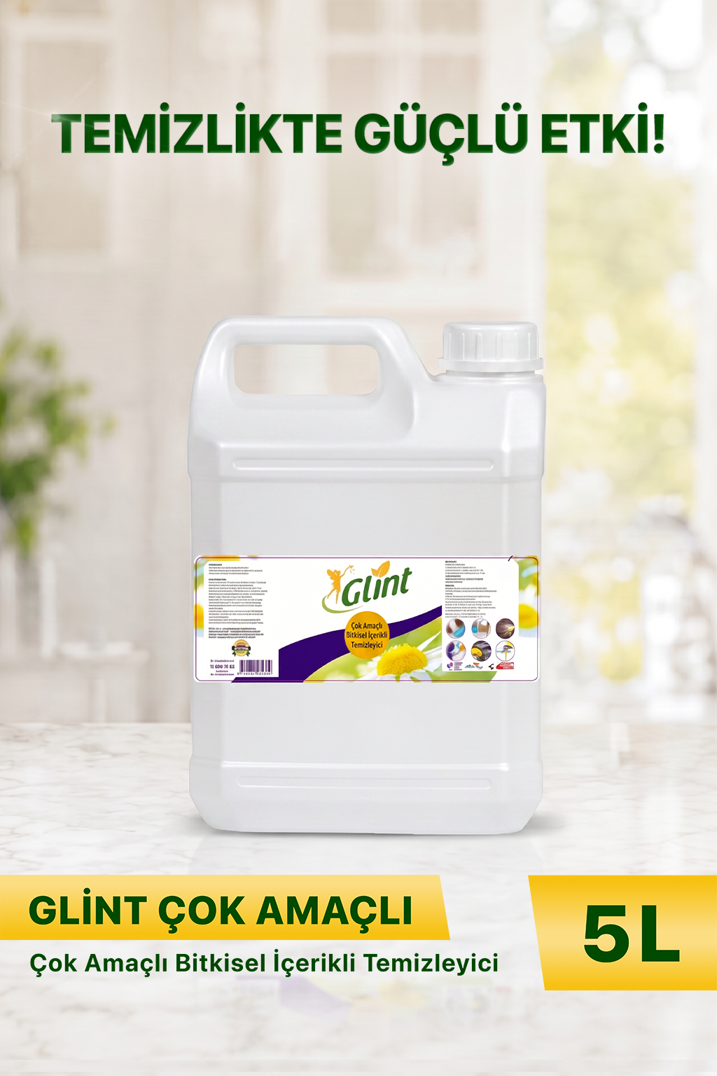 GLİNT Çok Amaçlı Bitkisel İçerikli Yüzey Temizleyici 5 Litre