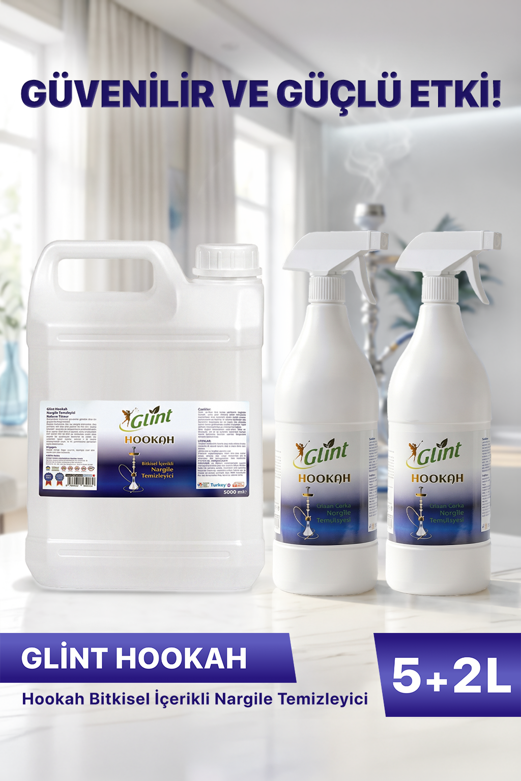 Hookah 5 L + 2x1 L Bitkisel İçerikli Nargile Temizleyici