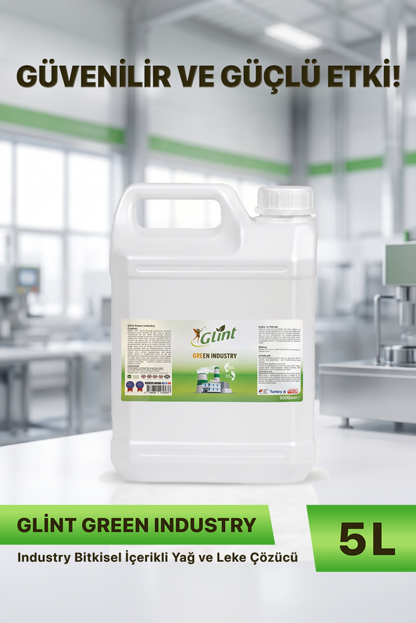 Glint Green Industry 5 L Endüstriyel Yağ ve Leke Temizleyici Büyük Boy