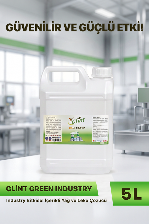 Glint Green Industry 5 L Endüstriyel Yağ ve Leke Temizleyici Büyük Boy
