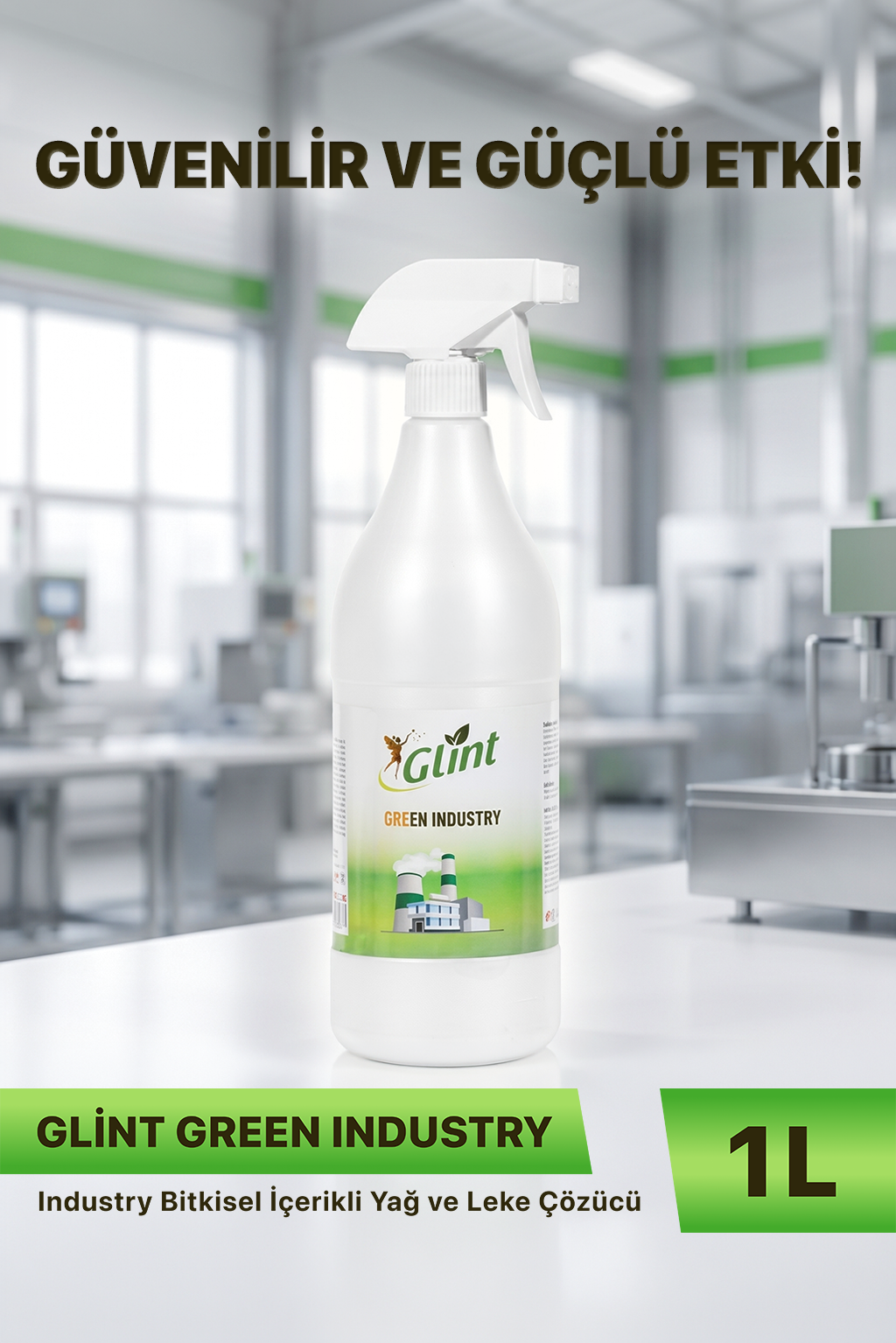 Glint Green Industry 1 L Endüstriyel Yağ ve Leke Temizleyici