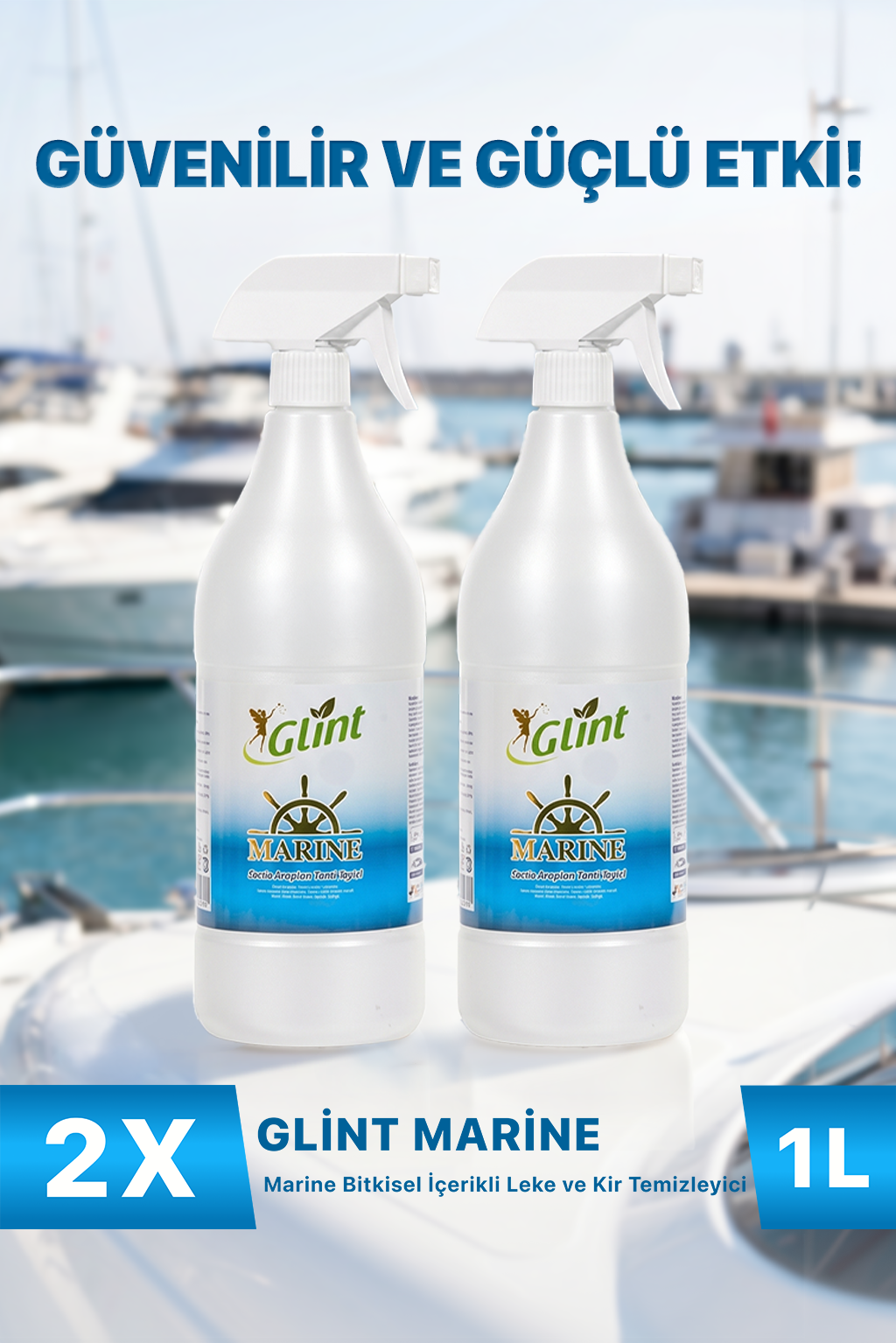 Marine 2x1 Litre Bitkisel İçerikli Yat Tekne ve Deniz Aracı Temizleyici