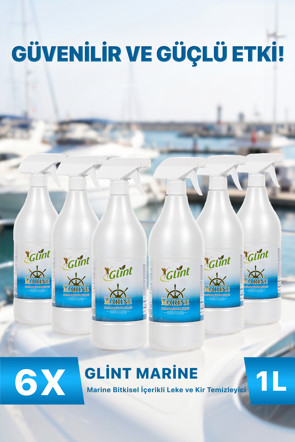 Marine 6x1 Litre Bitkisel İçerikli Tekne Yat ve Deniz Aracı Temizleyici