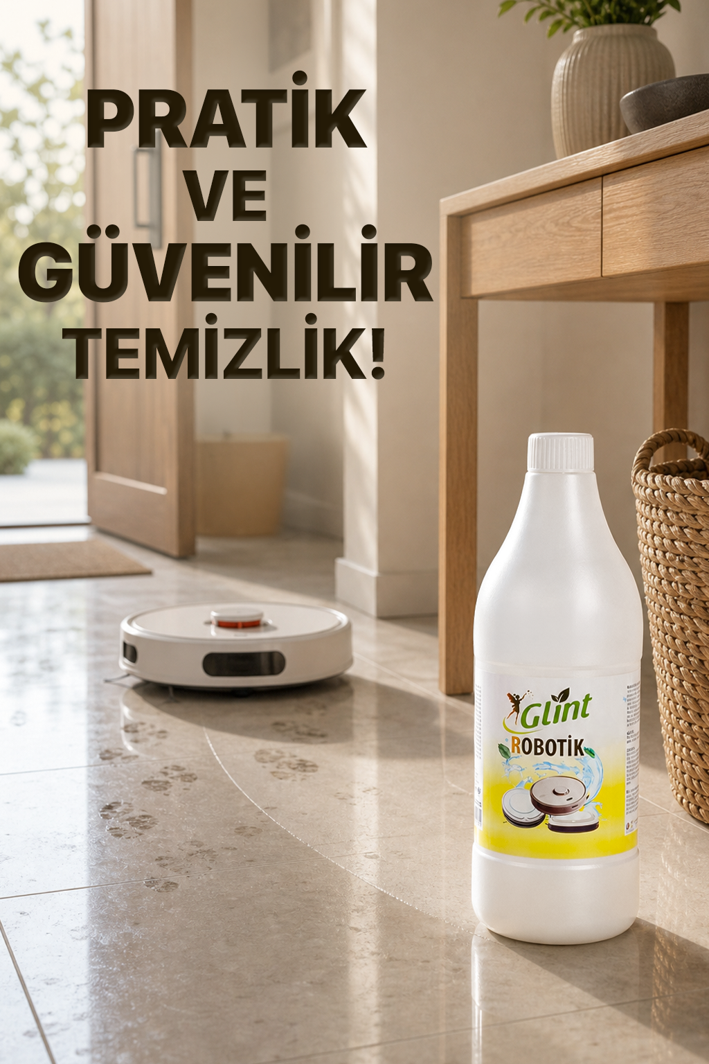Glint Robotik Akıllı Robot Süpürge Deterjanı 1 Litre Zemin Temizleyici