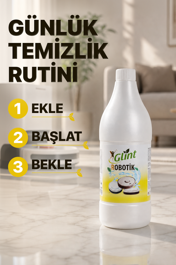 Glint Robotik Akıllı Robot Süpürge Deterjanı 1 Litre Zemin Temizleyici