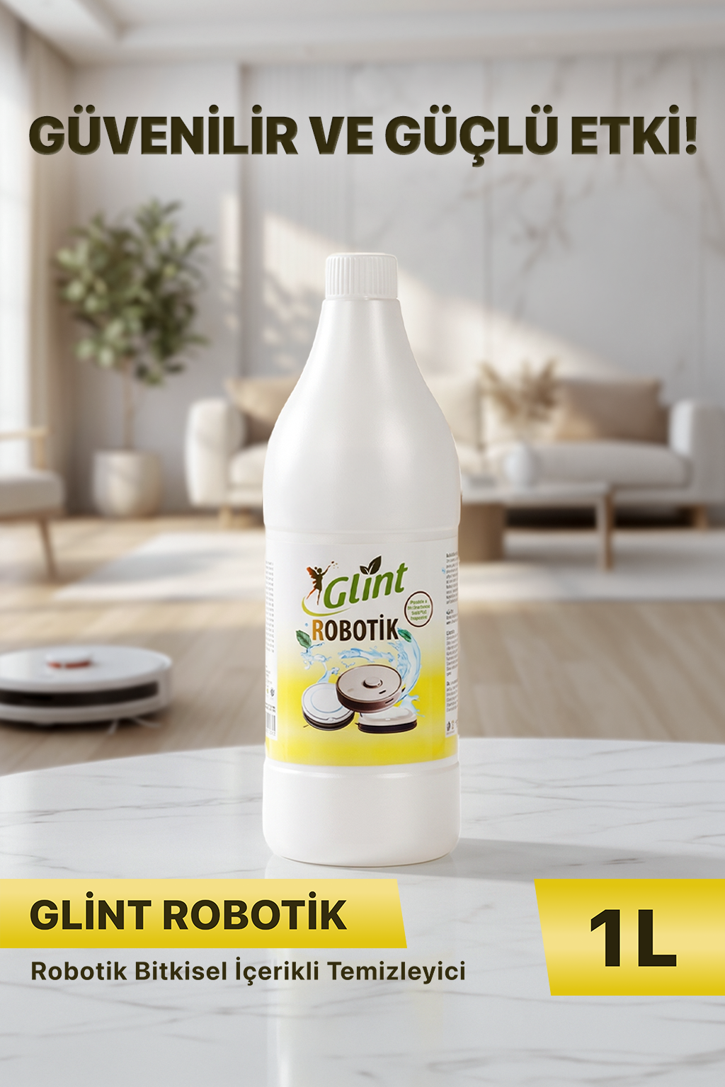 Glint Robotik Akıllı Robot Süpürge Deterjanı 1 Litre Zemin Temizleyici